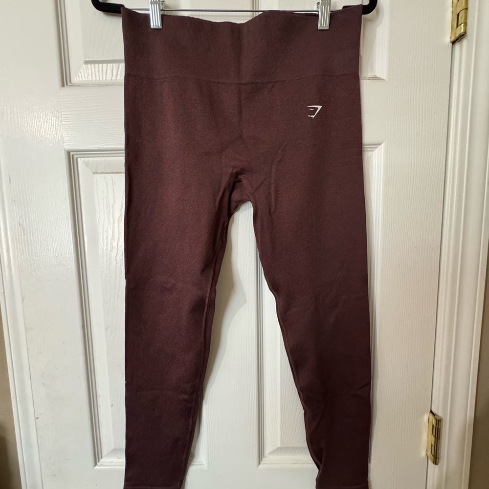 GYMSHARK ADAPT FLECK SEAMLESS LEGGINGS PLUM BROWN/DEWBERRY- SIZE XL